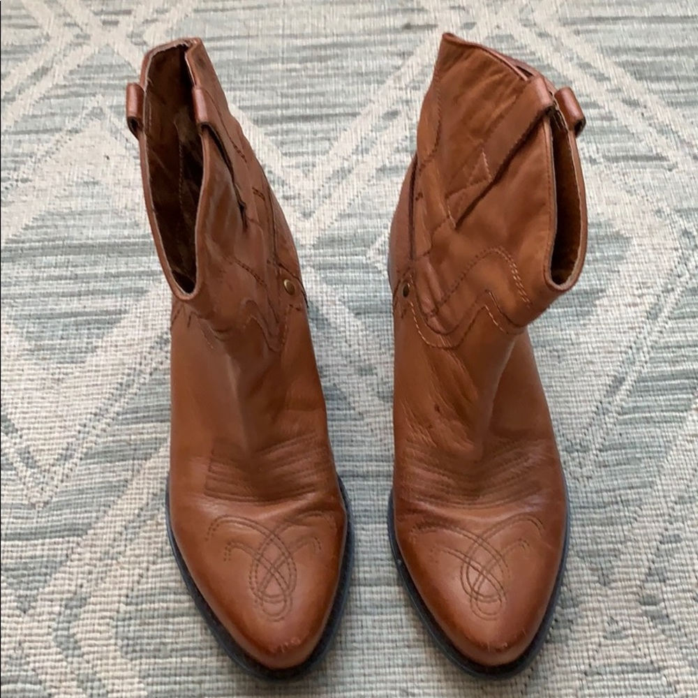 Franco sarto leather ankle Waco cowboy boots
